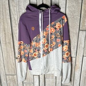 Floral Purple and Gray Women's Jacket